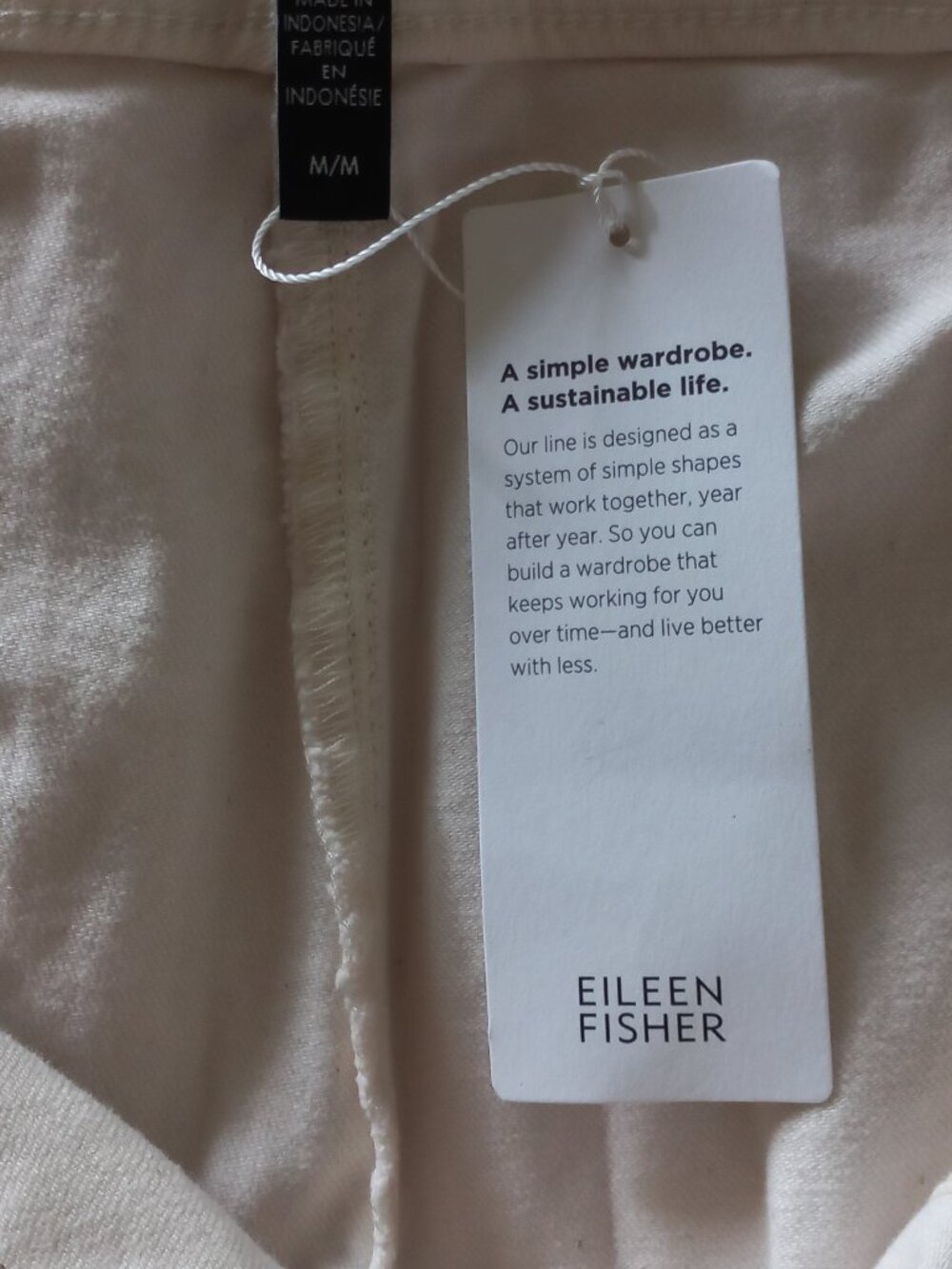 EILEEN FISHER NWT cream barrel leg pants - Picture 10 of 11